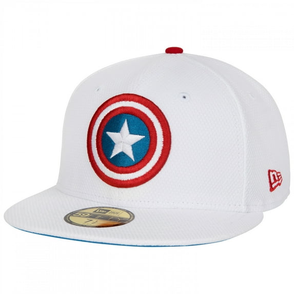 Captain America American Flag White Colorway New Era 59Fifty Fitted Hat-7 Fitted