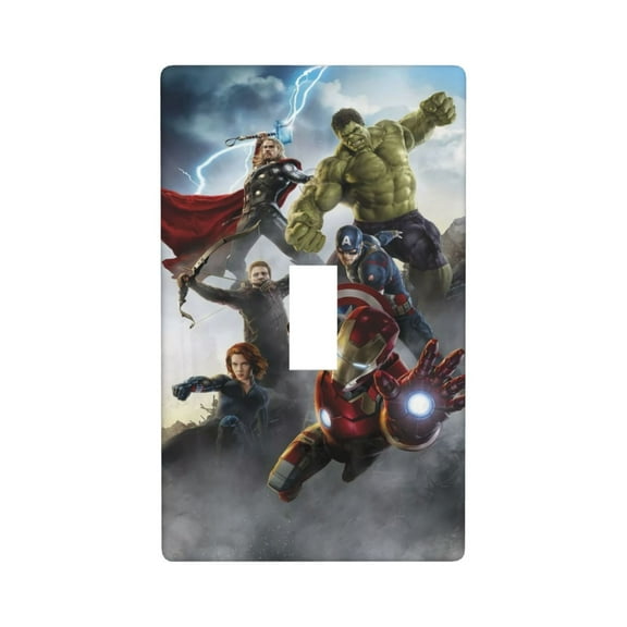 Captain America Anime Light Switch Cover Plates, Single Lever Wall Plate, 1 Gang Decorative Light Switch Cover