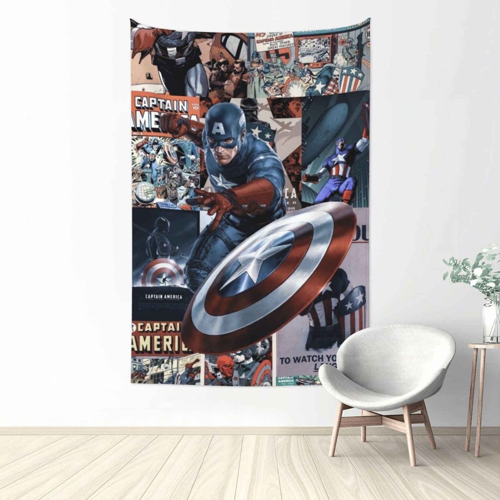 Captain America Anime Tapestry Poster Bedroom Decorative Wall Hanging