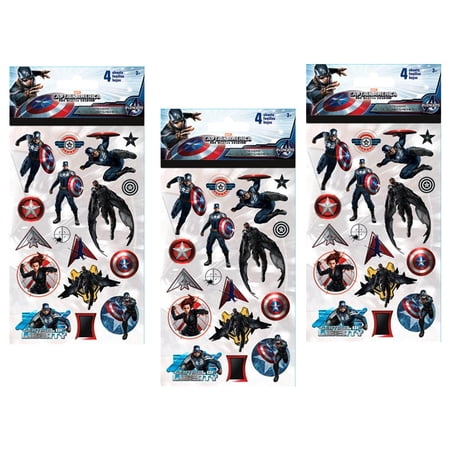 Captain America Birthday Party Supplies Party Favors Bundle Includes 12 Sticker Sheets with 160+ Stickers