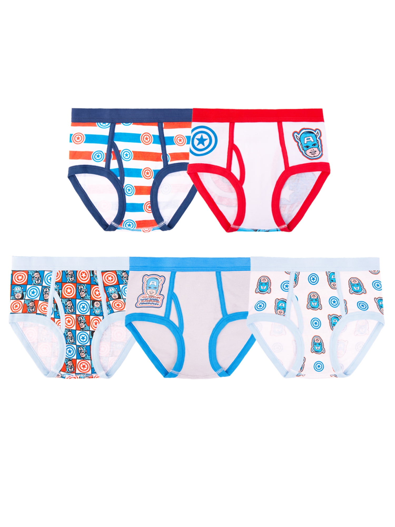 3 6 Boy's Briefs in a Pack Underwear Cotton Blend White W/Prints Size S
