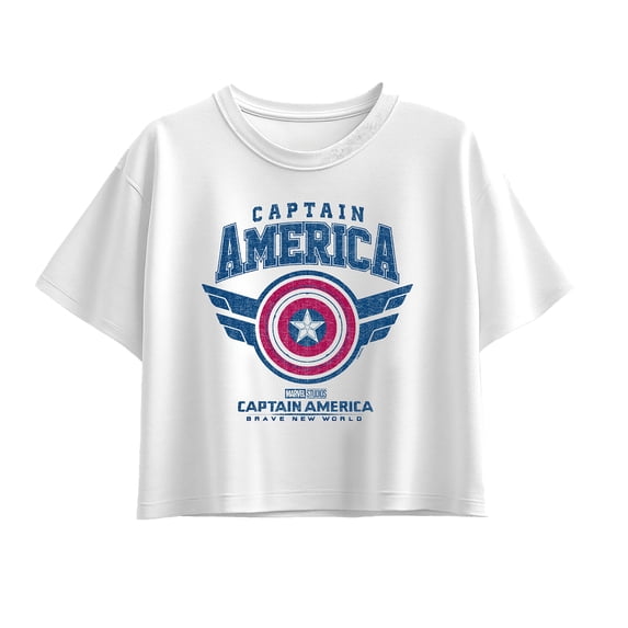 Captain America - Brave New World Collegiate - Youth Girls Boxy T-Shirt
