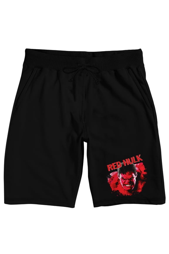 Captain America: Brave New World Red Hulk Men's Black Lounge Shorts-Medium