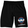 thumbnail image 1 of Captain America: Brave New World Title Artwork and Shield Men's Black Lounge Shorts-Small, 1 of 5