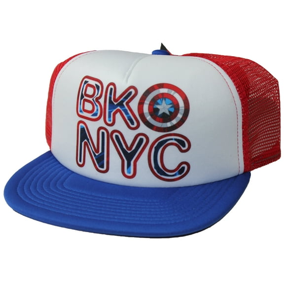 Captain America  Brooklyn, NY Shield Design Trucker Hat Cap