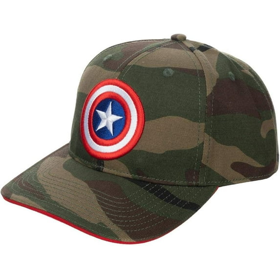 Captain America Camo Pre-Curved Bill Snapback Hat