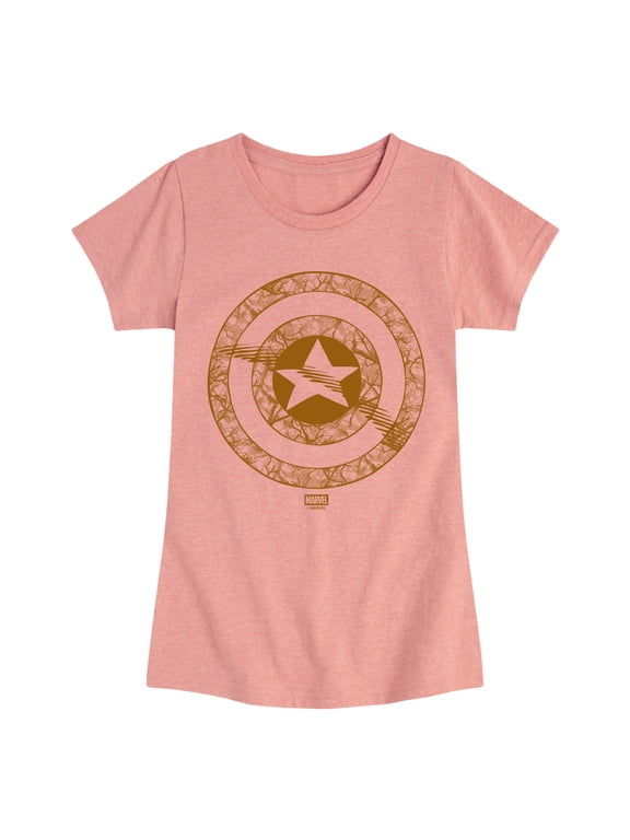 - Camo Shield Girls' Fitted Short Sleeve Graphic T-Shirt