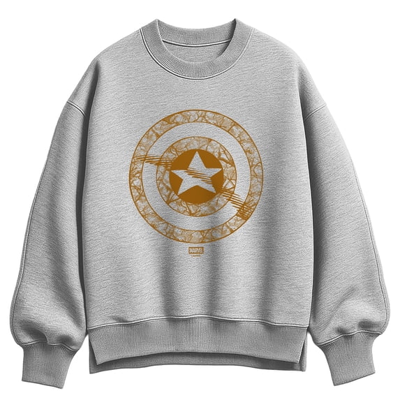 Captain America - Camo Shield - Women's Oversized Fleece Crew Sweatshirt