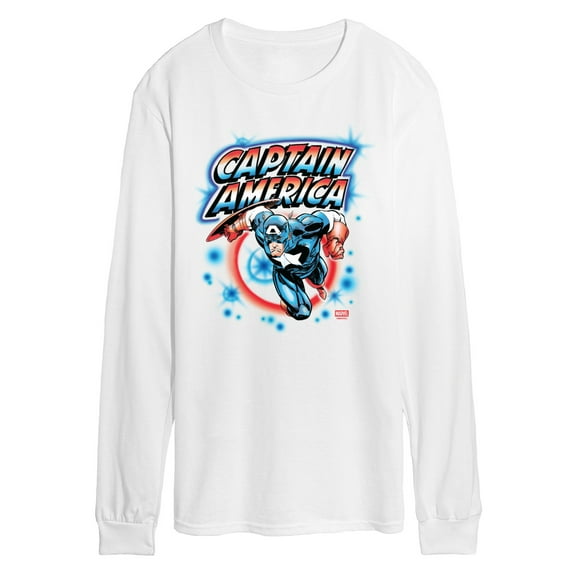 Captain America - Cap Graffiti - Men's Long Sleeve Graphic T-Shirt