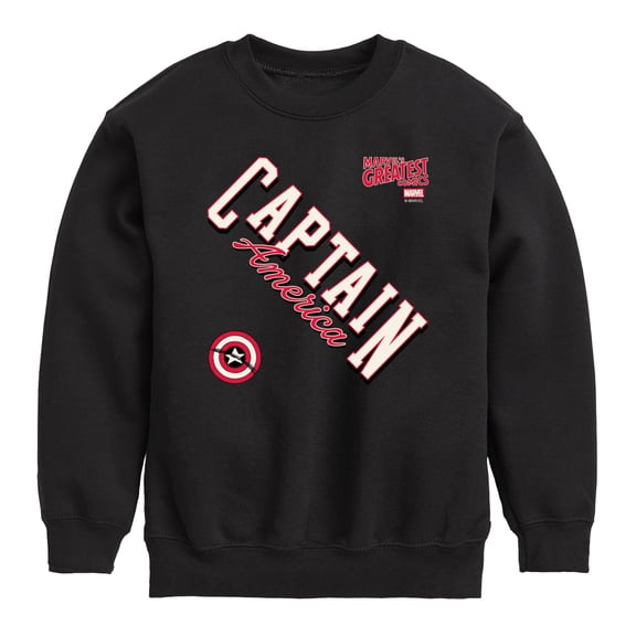 Captain America - Cap Diagonal Prep - Youth Boys Crew Fleece Sweatshirt
