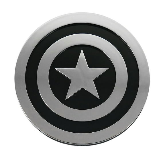 Captain America dclcapshldchrmblkcar Captain America Shield Chrome & Black Car Emblem Stickers