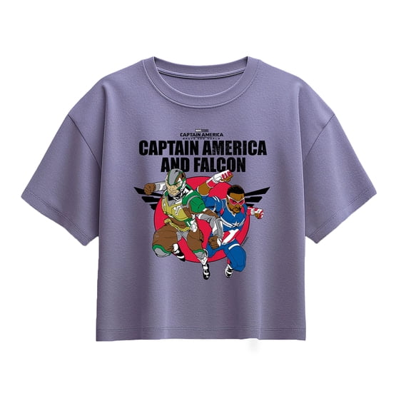 Captain America - Captain Falcon Team Up - Youth Girls Boxy T-Shirt