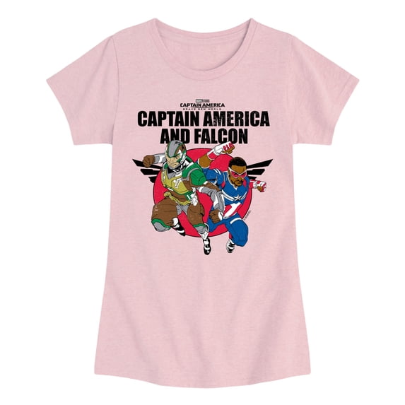 Captain America - Captain Falcon Team Up - Youth Girls Fitted Short Sleeve T-Shirt