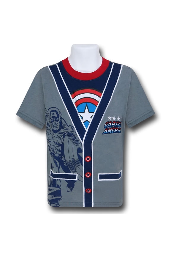 Cardigan-Style Boys Grey T-Shirt, 7