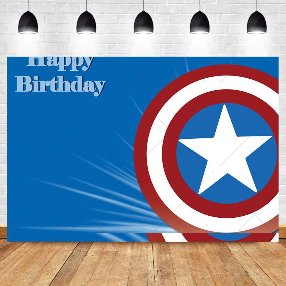 Captain America Children's Birthday Banner Decoration Photo Background ...