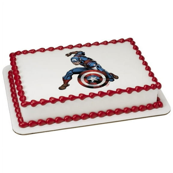 Captain America -Sides Edible Icing Image Cake Decoration Topper -1/4 Sheet