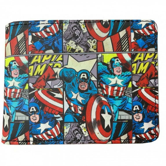 Captain America Classic Action Panels Bifold Wallet