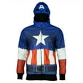 thumbnail image 1 of Captain America - Classic All Over Costume Zip Hoodie - Small, 1 of 2