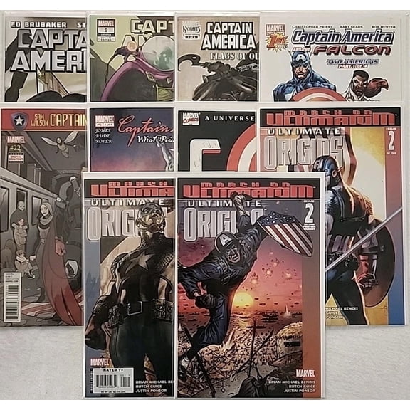 Captain America Comic Book 10-Issue Marvel Gift Set  Bundle Featuring Steve Rogers