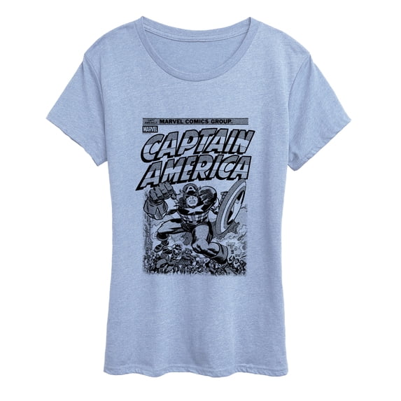 Captain America - Comic Cover Women's Short Sleeve Graphic T-Shirt ...
