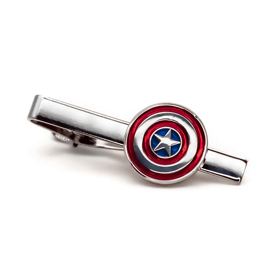 Captain America Cufflinks, Marvel Tie Clip, Groomsmen Jewelry, Men’s Wedding Gifts