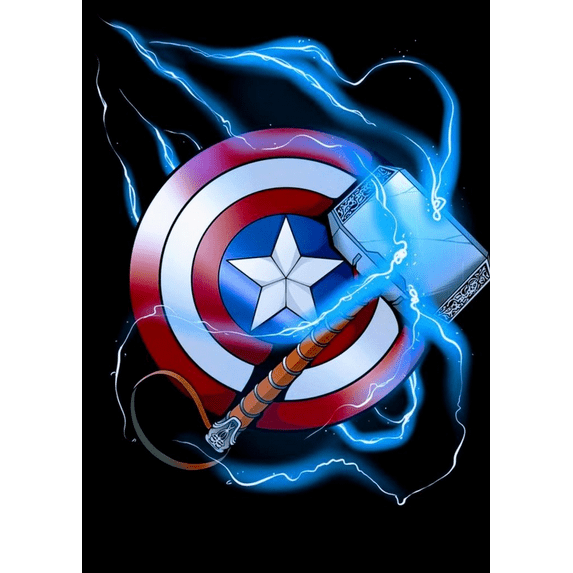 Captain America Diamond Painting Kits,Anime Diamond Art Kits Round Full Drill,DIY 5D Diamond Painting Kits for Adults Kids Home Wall Decor 12"x16"