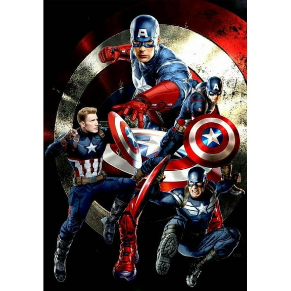 Captain America Diamond Painting Kits, Diamond Art Kits for Kids, 5D Diamond Painting, Diamond Painting Picture for Home Decoration 12x16 inch