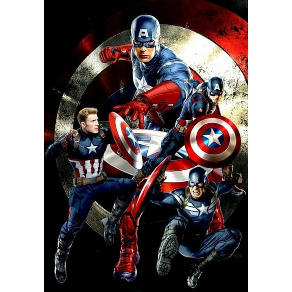 Captain America Diamond Painting Kits, Diamond Art Kits for Kids, 5D Diamond Painting, Diamond Painting Picture for Home Decoration 12x16 inch