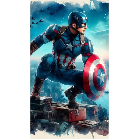 Captain America Diamonds Painting Kits for Adults, Diamonds Painting, Diamond Art Craft Full Drill Home Wall Decor 12x16 Inch