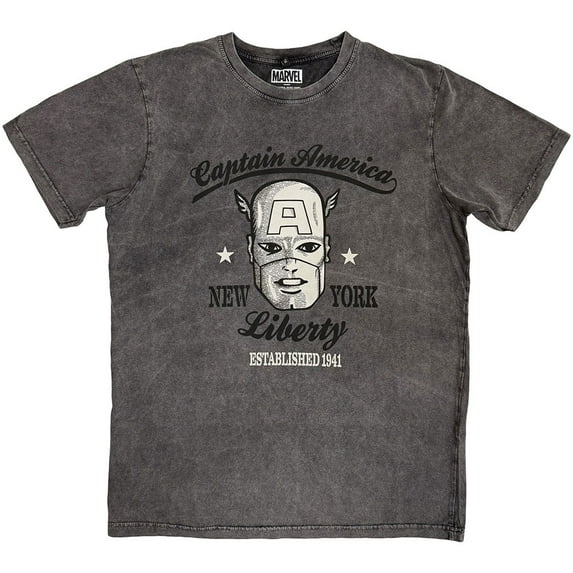 Marvel Comics Unisex Stone Wash T-Shirt Captain America Est. 1941 (Charcoal Grey) (XX-Large)