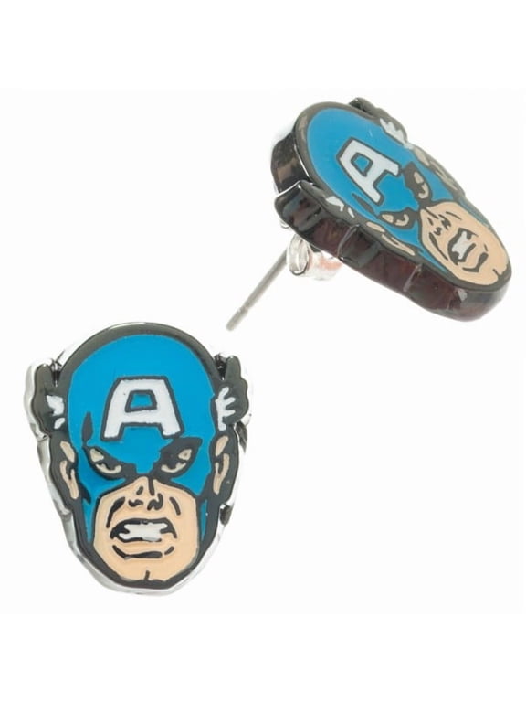 Captain America Face Marvel Earrings Superhero Cap America Capt