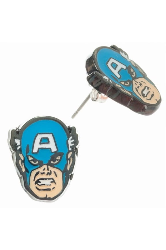 Captain America Face Marvel Earrings Superhero Cap America Capt