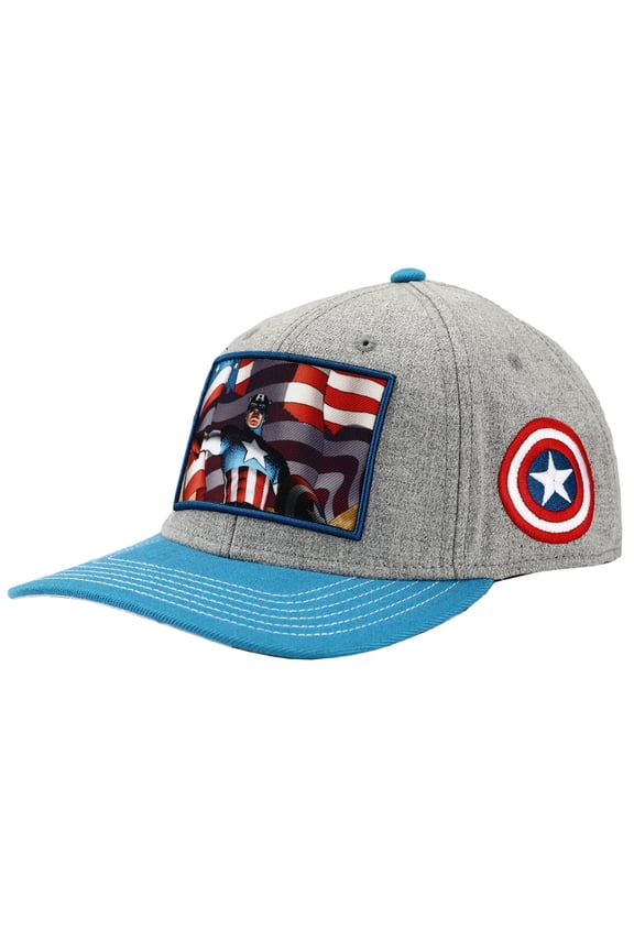 Captain America Flag Color Blocked Flex Fit Hat
