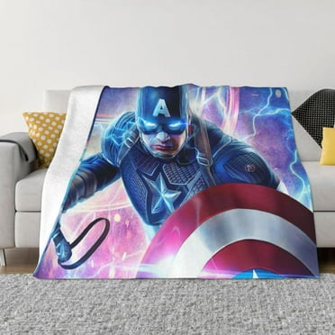 Captain America Fleece Throw Blanket For Couch Or Bed - Plush Cozy Fuzzy Blanket 40"X30", Super Soft Warm Throw Blanket For All Seasons