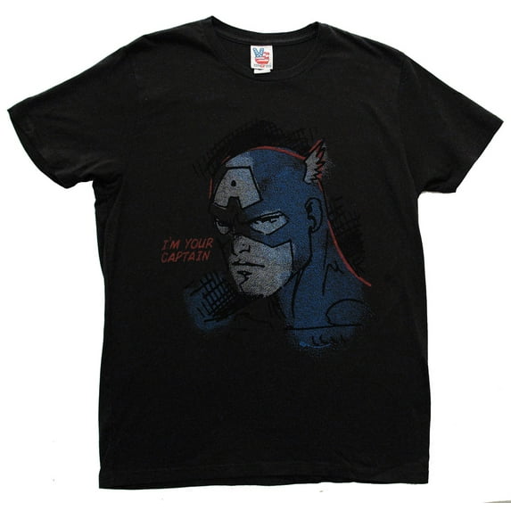 Captain America In Charge Marvel Comics Vintage Style Junk Food Adult T-Shirt