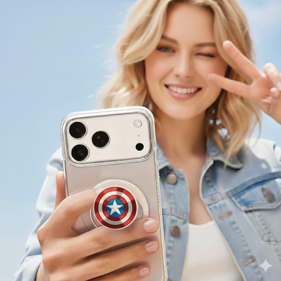 Captain America Inspired , Captain Shield Phone Grip, Avenger Fan Gift, Avenger Phone Grip UAREN48