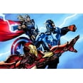 thumbnail image 1 of Captain America Iron Man Lightning Marvel Comics - CANVAS OR PRINT WALL ART, 1 of 1