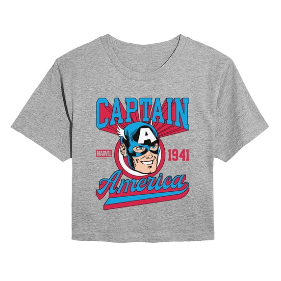 Captain America - Jersey - Juniors Cropped Graphic T-Shirt