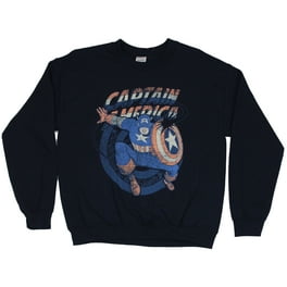 Captain America Marvel Pull Over Hoodie Shining Full Color Shield Logo Image Large Walmart
