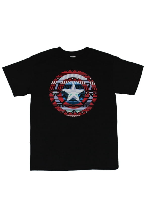 Captain America (Marvel Comics) Mens T-Shirt - Argyle Style Cap Logo Image (Medium)