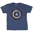 thumbnail image 1 of Captain America (Marvel Comics) Mens T-Shirt - Dark Tones Shattered Shield Image (Small), 1 of 1