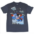 thumbnail image 1 of Captain America (Marvel Comics) Mens T-Shirt - Parachuting Pixel Block Cap Image (X-Large), 1 of 1