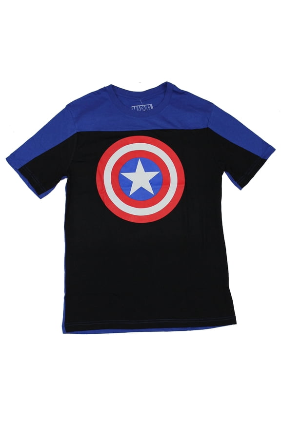 Captain America (Marvel Comics) Yoke Mens T-Shirt - Simple Shield Logo Image (2X-Large)