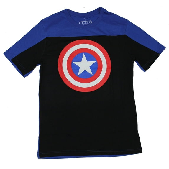 Captain America (Marvel Comics) Yoke Mens T-Shirt - Simple Shield Logo Image