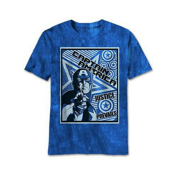 Captain America (Marvel) Mens T-Shirt -Justice Prevails Poster Style Image