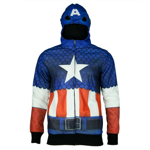Captain America Men's Costume Hoodie, Medium