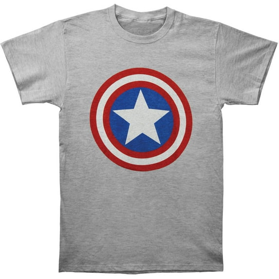 Captain America Men's Shield On Heather Slim Fit T-shirt Heather