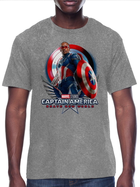 , Mens Graphic Print Short Sleeve Tee, Standing Captain, Sizes XS-3XL