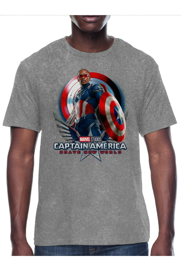 , Mens Graphic Print Short Sleeve Tee, Standing Captain, Sizes XS-3XL