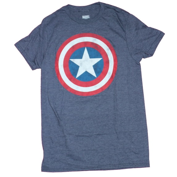 Captain America Mens T-Shirt - Classic Distressed Shield Logo Image (X-Large)